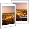 image:imageGolden State Art Gold 5x7 Aluminum Picture Frame  Display Photos 4x6 with Mat or 5x7 inch Without Mat  ShatterResistant Glass Metal Photo Frame for Wall or Tabletop Display 2 PackSilver