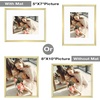 image:imageGolden State Art Gold 5x7 Aluminum Picture Frame  Display Photos 4x6 with Mat or 5x7 inch Without Mat  ShatterResistant Glass Metal Photo Frame for Wall or Tabletop Display 2 PackGold