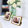 image:imageGolden State Art Gold 5x7 Aluminum Picture Frame  Display Photos 4x6 with Mat or 5x7 inch Without Mat  ShatterResistant Glass Metal Photo Frame for Wall or Tabletop Display 2 PackBronze