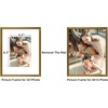 image:imageGolden State Art Gold 5x7 Aluminum Picture Frame  Display Photos 4x6 with Mat or 5x7 inch Without Mat  ShatterResistant Glass Metal Photo Frame for Wall or Tabletop Display 2 PackBronze