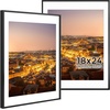 image:imageGolden State Art Gold 5x7 Aluminum Picture Frame  Display Photos 4x6 with Mat or 5x7 inch Without Mat  ShatterResistant Glass Metal Photo Frame for Wall or Tabletop Display 2 PackBlack