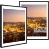 image:imageGolden State Art Gold 5x7 Aluminum Picture Frame  Display Photos 4x6 with Mat or 5x7 inch Without Mat  ShatterResistant Glass Metal Photo Frame for Wall or Tabletop Display 2 PackBlack