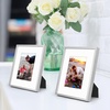 image:imageGolden State Art Gold 5x7 Aluminum Picture Frame  Display Photos 4x6 with Mat or 5x7 inch Without Mat  ShatterResistant Glass Metal Photo Frame for Wall or Tabletop Display 2 PackSilver