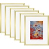 image:imageGolden State Art Silver 8x10 Aluminum Frame for 8 x 10 Picture or 5x7 Photo with Mat  Shatter  Resistant Glass  Wall or Tabletop Display  1 PackGold