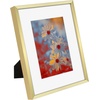 image:imageGolden State Art Silver 8x10 Aluminum Frame for 8 x 10 Picture or 5x7 Photo with Mat  Shatter  Resistant Glass  Wall or Tabletop Display  1 PackGold
