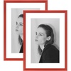 image:imageGolden State Art  12x16 Aluminum Picture Frame  with Mat for 85x11 Photo or Without Mat for 12 x 16 Photo  Real Glass Cover  Simple and Elegant Decor for Wall Mounting  1 Pack  BlackRed