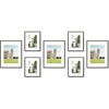 image:imageGolden State Art 11x14 8x10 Aluminum Picture Frames 7Piece Set with Mats  Wall Mountable Real Glass Black Gallery Style for Home Office