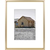 image:imageGolden State Art 11x14 Gold Picture Frame Displays Photo 8x10 with Mat or 11 x 14 Without Mat for Wall Mounting Classic Satin Aluminum Frames with Real Glass Pack of 1Gold