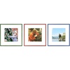 image:imageGolden State Art 12x12 Aluminum Picture Frame 3 Pack Metal Frames with Removable Mat for 8x8 Photos Artwork Prints Wall Mountable Blue Green Red