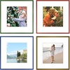 image:imageGolden State Art 12x12 Aluminum Picture Frame 4 Pack Metal Frames with Removable Mat for 8x8 Photos Artwork Prints Wall Mountable Bronze Blue Green Red