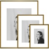 image:imageGolden State Art 16x20 11x14 8x10 Aluminum Picture Frames 3Piece Set  Real Glass with Mats  Wall Mountable Antique Bronze Gallery Frames