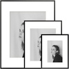 image:imageGolden State Art 16x20 11x14 8x10 Aluminum Picture Frames 3Piece Set  Real Glass with Mats  Wall Mountable Matte Black Gallery Frames