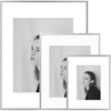 image:imageGolden State Art 16x20 11x14 8x10 Aluminum Picture Frames 3Piece Set  Real Glass with Mats  Wall Mountable Satin Silver Gallery Frames