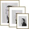 image:imageGolden State Art 18x24 16x20 11x14 Aluminum Picture Frames 3Piece Set  Real Glass with Mats  Wall Mountable Antique Bronze Gallery Frames