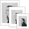 image:imageGolden State Art 18x24 16x20 11x14 Aluminum Picture Frames 3Piece Set  Real Glass with Mats  Wall Mountable Satin Silver Gallery Frames