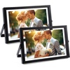 image:imageGolden State Art 2 Pack 5x7 Inch Metal Picture Frames Floating Display for 4x6 3x5 Photos with Real Glass and PullOut Easel Stand for Tabletop Display Vertical  Rose GoldMatte Black