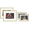 image:imageGolden State Art 2 Pack Gold 5x7 Picture Frame  2 Pack 8x10 Picture Frame  ShatterResistant Glass Aluminum Photo Frame for Wall or Tabletop Display