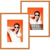 image:imageGolden State Art 2Pack 8x10 Aluminum Picture Frames with 5x7 Mat  Pink Metal Photo Frames ShatterResistant Plexiglass Wall Mountable for Home amp Office Decor Horizontal or Vertical DisplayOrange