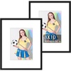 image:imageGolden State Art 2Pack 8x10 Aluminum Picture Frames with 5x7 Mat  Pink Metal Photo Frames ShatterResistant Plexiglass Wall Mountable for Home amp Office Decor Horizontal or Vertical DisplayBlack