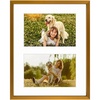 image:imageGolden State Art 4x6 Aluminum Collage Frame Displays 6x4 Pictures With 2 Openings Mat or One 8x10 Photo Real Glass PortraitLandscape WallTabletop Display Gold 1 PackBronze