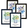 image:imageGolden State Art 5x7 Enamel Picture Frame Aluminum Gold Edge frame for 5 x 7 In Photos Real Glass Front with Easel Stand Tabletop or Wall Mount Display 4 Pack BlackampNavy Blue