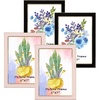 image:imageGolden State Art 5x7 Enamel Picture Frame Aluminum Gold Edge frame for 5 x 7 In Photos Real Glass Front with Easel Stand Tabletop or Wall Mount Display 4 Pack BlackampPink