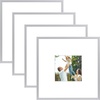 image:imageGolden State Art 8x10 Picture Frames with Mat for 5x7 Photos  Set of 4 Premium Real Glass Aluminum Frames for Wall or Tabletop Display  Modern SilverModern Silver