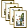 image:imageGolden State Art 8x10 Picture Frames with Mat for 5x7 Photos  Set of 4 Premium Real Glass Aluminum Frames for Wall or Tabletop Display  Modern SilverVintage Bronze