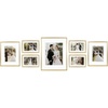 image:imageGolden State Art Aluminum Gallery Wall Frame Set of 7  Includes One 11x14 Two 8x10 and Four 5x7  Metal Frames with Mat amp Real Glass Cover for Elegant Home or Office Decor Style 2 GoldGold