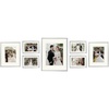 image:imageGolden State Art Aluminum Gallery Wall Frame Set of 7  Includes One 11x14 Two 8x10 and Four 5x7  Metal Frames with Mat amp Real Glass Cover for Elegant Home or Office Decor Style 2 GoldSilver