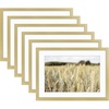 image:imageGolden State Art Gallery Wall Frame Set of 6  Black 11x14 Aluminum Photo Frames with Mat for 8x10 Pictures  11 x 14 inch Metal Frame with Real Glass Cover  Elegant Home or Office DecorGold