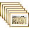 image:imageGolden State Art Gallery Wall Frame Set of 6  Black 11x14 Aluminum Photo Frames with Mat for 8x10 Pictures  11 x 14 inch Metal Frame with Real Glass Cover  Elegant Home or Office DecorBronze