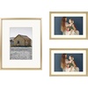 image:imageGolden State Art Gold 1 Pack 8x10 Picture Frame and 2 Pack 5x7 Picture Frame  Displays Photos for 5x7 or 4x6 inches With Mat  or 8x10 or 5x7 inches Without Mat  Resistant Glass Aluminum Photo Fram