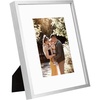 image:imageGolden State Art Silver 8x10 Aluminum Frame for 8 x 10 Picture or 5x7 Photo with Mat  Shatter  Resistant Glass  Wall or Tabletop Display  1 PackSilver
