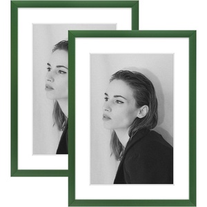 image:imageGolden State Art  12x16 Aluminum Picture Frame  with Mat for 85x11 Photo or Without Mat for 12 x 16 Photo  Real Glass Cover  Simple and Elegant Decor for Wall Mounting  1 Pack  BlackGreen