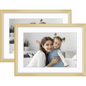 image:imageGolden State Art  12x16 Aluminum Picture Frame  with Mat for 85x11 Photo or Without Mat for 12 x 16 Photo  Real Glass Cover  Simple and Elegant Decor for Wall Mounting  1 Pack  BlackGold