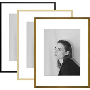 image:imageGolden State Art 11x14 Aluminum Picture Frame 3 Pack Metal Frames with Removable Mat for 8x10 Photos Artwork Prints Wall Mountable Black Bronze Gold