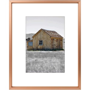 image:imageGolden State Art 11x14 Gold Picture Frame Displays Photo 8x10 with Mat or 11 x 14 Without Mat for Wall Mounting Classic Satin Aluminum Frames with Real Glass Pack of 1Rose Gold