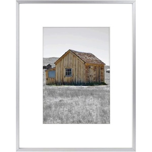 image:imageGolden State Art 11x14 Gold Picture Frame Displays Photo 8x10 with Mat or 11 x 14 Without Mat for Wall Mounting Classic Satin Aluminum Frames with Real Glass Pack of 1Silver