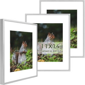image:imageGolden State Art 11x14 Picture Frame 3 Pack  Aluminum Frames with 8x10 Removable Mats amp Real Glass Display 11x14 Posters or 8x10 Photos  Gold Gallery Wall Frames for Home Office DecorSilver