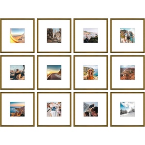 image:imageGolden State Art 12x12 Gold Aluminum Frames with Mat for 8x8 Photos  Premium Metal Frames with Real Glass Cover Perfect for Elegant Gallery Walls in Your Home or Office Decor 12PackBronze