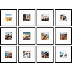 image:imageGolden State Art 12x12 Gold Aluminum Frames with Mat for 8x8 Photos  Premium Metal Frames with Real Glass Cover Perfect for Elegant Gallery Walls in Your Home or Office Decor 12PackBlack