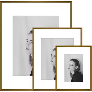 image:imageGolden State Art 16x20 11x14 8x10 Aluminum Picture Frames 3Piece Set  Real Glass with Mats  Wall Mountable Antique Bronze Gallery Frames
