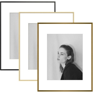 image:imageGolden State Art 16x20 Aluminum Picture Frame 3 Pack Metal Frames with Removable Mat for 11x14 Photos Artwork Prints Wall Mountable Black Bronze Gold