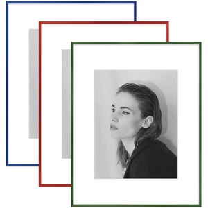 image:imageGolden State Art 16x20 Aluminum Picture Frame 3 Pack Metal Frames with Removable Mat for 11x14 Photos Artwork Prints Wall Mountable Blue Green Red