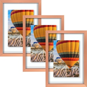 image:imageGolden State Art 16x20 Floating Picture Frame Aluminum Tempered Clear Glass Displays Any Size Photo Up to 16 x 20 for Home or Gallery Decoration Rose Gold 3 PackRose Gold