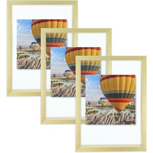 image:imageGolden State Art 16x20 Floating Picture Frame Aluminum Tempered Clear Glass Displays Any Size Photo Up to 16 x 20 for Home or Gallery Decoration Rose Gold 3 PackGold