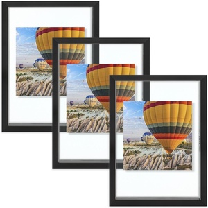 image:imageGolden State Art 16x20 Floating Picture Frame Aluminum Tempered Clear Glass Displays Any Size Photo Up to 16 x 20 for Home or Gallery Decoration Rose Gold 3 PackBlack