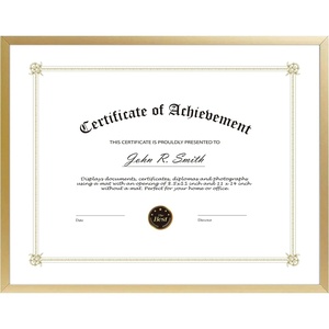 image:imageGolden State Art 85x11 Aluminum Certificate Frame Metal Diploma Frames for 85 x 11 Documents Real Glass Front with Easel Stand Gold 1 PackGold No Mat