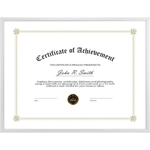 image:imageGolden State Art 85x11 Aluminum Certificate Frame Metal Diploma Frames for 85 x 11 Documents Real Glass Front with Easel Stand Gold 1 PackSilver No Mat